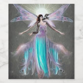 シュールなペイント太陽バースト妖精 ワインラベル (シングルラベル)