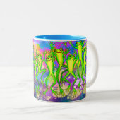 シュールなライパードの背景のArchey's Frogs ツートーンマグカップ (正面右)