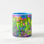 シュールなライパードの背景のArchey's Frogs ツートーンマグカップ (中央)