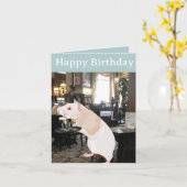 シュールなラットウェイター 編集可能 カード (黄色い花)