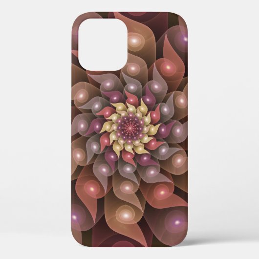 シュールな光沢のある花 モダン・アブストラクト・フラクタルアート Case-Mate iPhoneケース (裏面)
