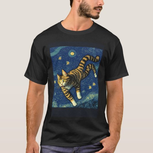 シュールな印象派の猫 印象主義 ネコ Tシャツ (正面)
