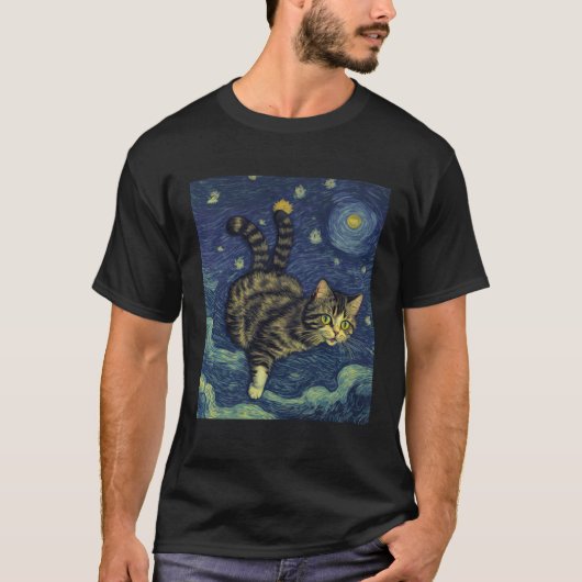 シュールな印象派の猫 印象主義 猫 絵 Tシャツ (正面)