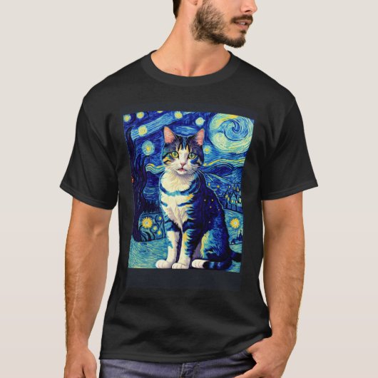 シュールな印象派の猫 印象主義 猫 2 Tシャツ (正面)