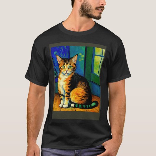 シュールな印象派の猫 印象主義 猫 6 Tシャツ (正面)