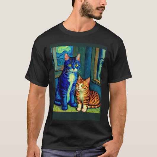 シュールな印象派の猫 印象主義 猫 7 Tシャツ (正面)