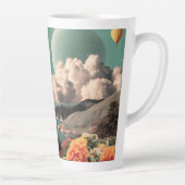 シュールな山の風景と惑星と雲 カフェラテマグ (右)