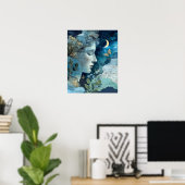 シュールな幻想的な天体ナイトスカイ ウォールアート (ホームオフィス)