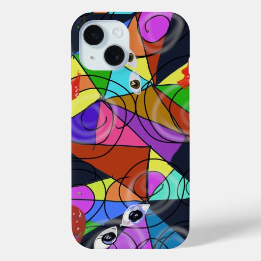 シュールな抽象幾何学模様と目 Case-Mate iPhoneケース (裏面)