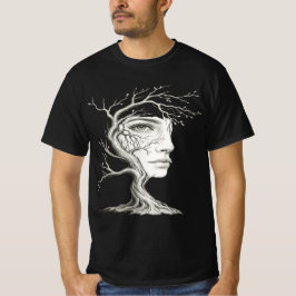 シュールな木の顔 メンズTシャツ Tシャツ