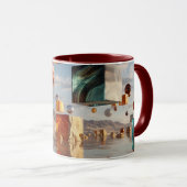 シュールな浮遊する球体と立方体 マグカップ (正面右)