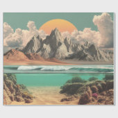 シュールな海と山の風景 ラッピングペーパー (フラット)