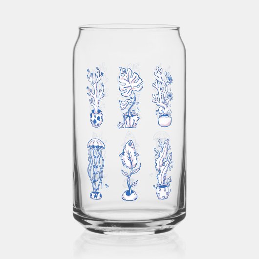 シュールな海洋植物 ガラス缶 (裏面)