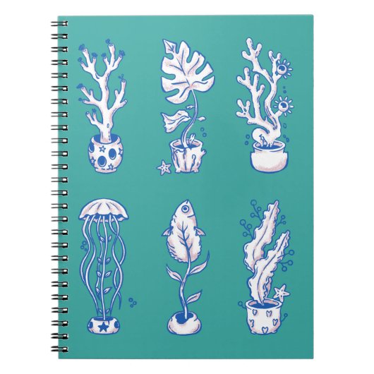 シュールな海洋植物 ノートブック (正面)