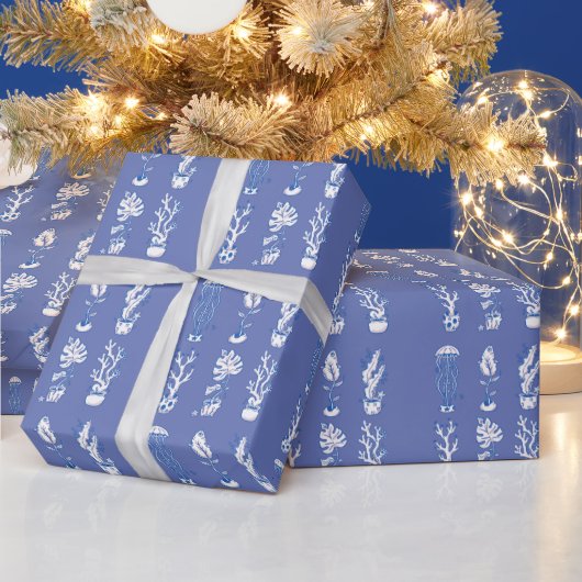 シュールな海洋植物 ラッピングペーパー (クリスマス)