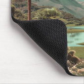 シュールな熱帯湖　ヤシの木立ち並ぶ マウスパッド (コーナー)