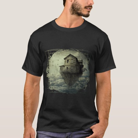シュールな空飛ぶ家 Tシャツ (正面)