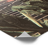 シュールな肖像画　金魚と花と海 ポスター (角)