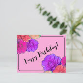 シュールな花のHappy Birthday ポストカード (スタンド正面)