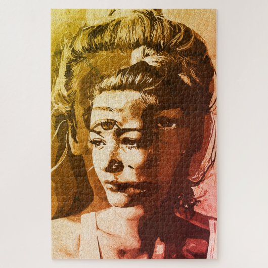 シュールな複眼の肖像画 - 抽象的なサイケデリックアート ジグソーパズル (縦)