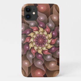 シュールな輝きの花 モダン・アブストラクト・フラクタルアート iPhone 11 ケース