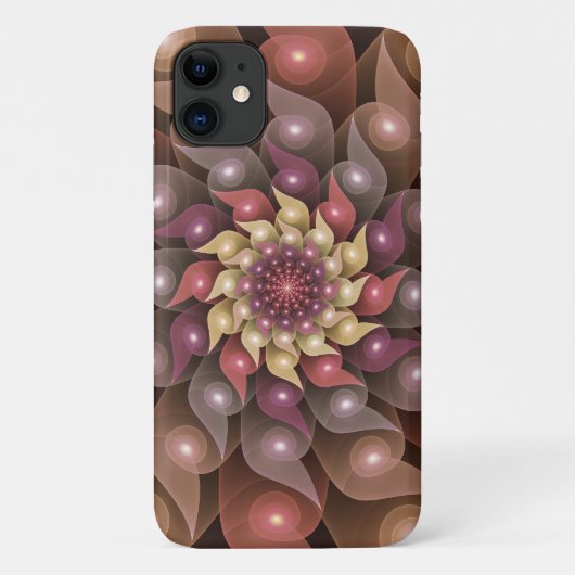シュールな輝きの花 モダン・アブストラクト・フラクタルアート Case-Mate iPhoneケース (裏面)