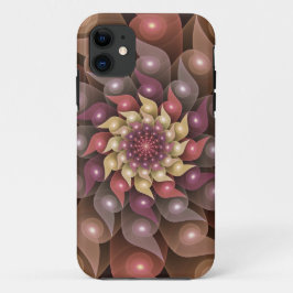 シュールな輝きの花 モダン アブストラクト フラクタル アート iPhone 11 ケース