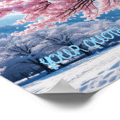 シュールな雪景色の桜の木 ポスター (角)
