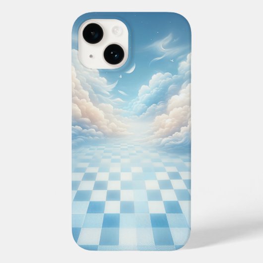 シュールな青い市松模様の空のスマホケース - 夢のような Case-Mate iPhoneケース (裏面)