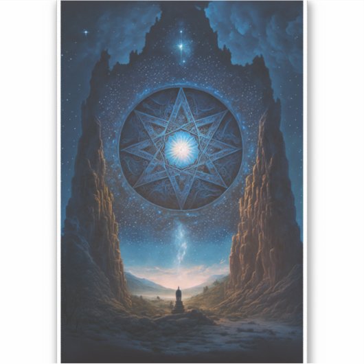 シュールの幻想的な風景アートステッカー シール (正面)