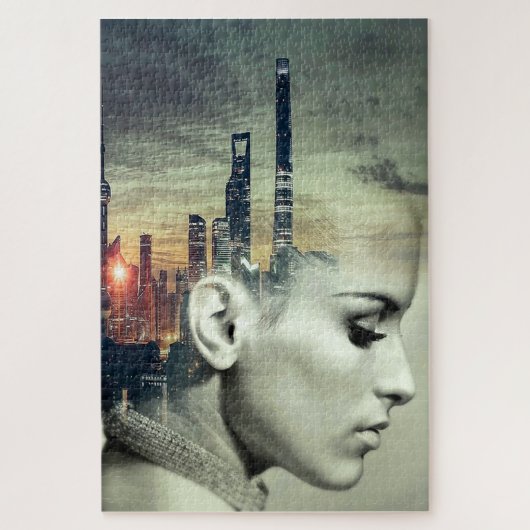 シュールの街並 ジグソーパズル (縦)