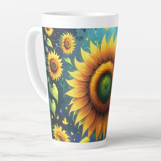 シュールひまわり カフェラテマグ (左アングル)