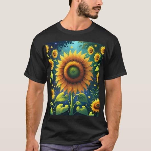 シュールひまわり Tシャツ (正面)