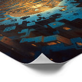 シュールアルランドスケープシティメイズファンタジーアート ポスター (角)