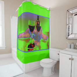 シュールキスのワインとチョコレート シャワーカーテン