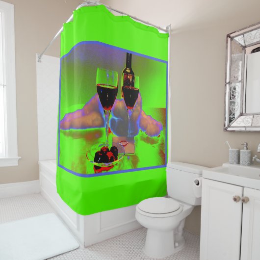 シュールキスのワインとチョコレート シャワーカーテン (インサイチュ)