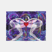 シュールサイケデリックドラゴンフライ フリースブランケット (正面(横))