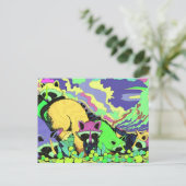 シュールサイケデリックラクーンアートハガキ ポストカード (スタンド正面)