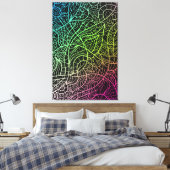シュールサイケデリックレインボーカラーラインドリームスケープ キャンバスプリント (インサイチュ (寝室))
