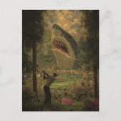 シュールサメ付きゴルフ ポストカード (正面)