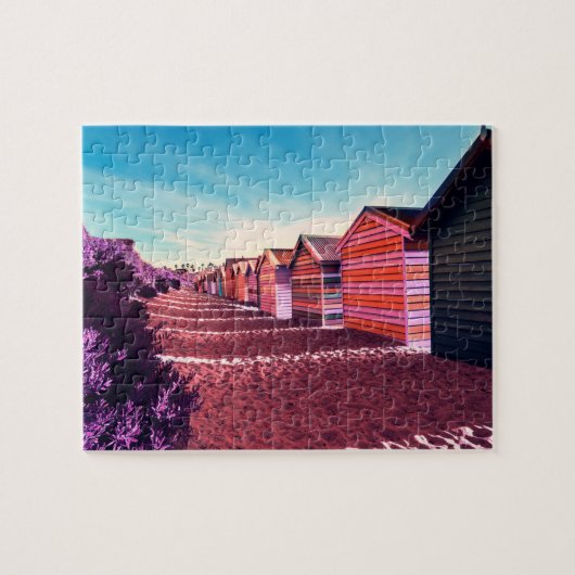 シュールサンセットビーチ風景 ジグソーパズル (横)