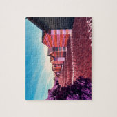 シュールサンセットビーチ風景 ジグソーパズル (縦)