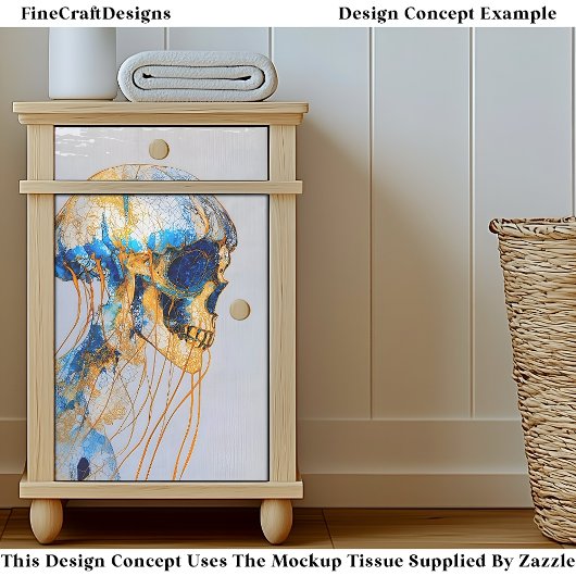 シュールスカルの海、水彩EE9Rデコページ 薄葉紙