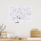 シュールスケッチ着色ポスター付き組成物 ポスター (キッチン)