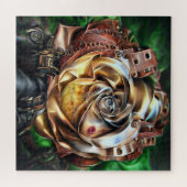 シュールバラ付きスチームパンク顔 – メカニカルフロアー ジグソーパズル (横)