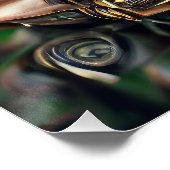 シュールバラ付きスチームパンク顔 – メカニカルフロアー ポスター (コーナー)