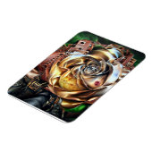 シュールバラ付きスチームパンク顔 – メカニカルフロアー マグネット (左側)