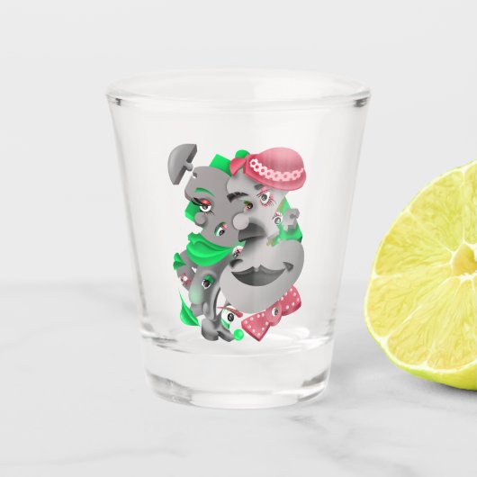 シュールパズル顔ショットグラス ショットグラス (正面)