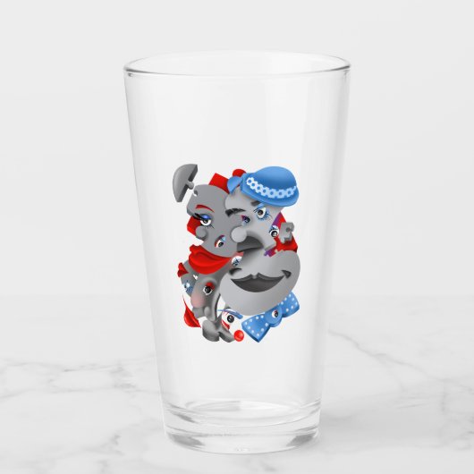 シュールパズル顔タンブラー タンブラーグラス (正面)