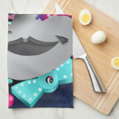 シュールパズル顔ティータオル キッチンタオル (四つ折り)